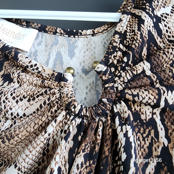 NWOT  LAUNDRY BY SHELLI SEGAL FAUX SNAKESKIN SLEEVELESS TOP - SIZE XS - Picture 3 of 5